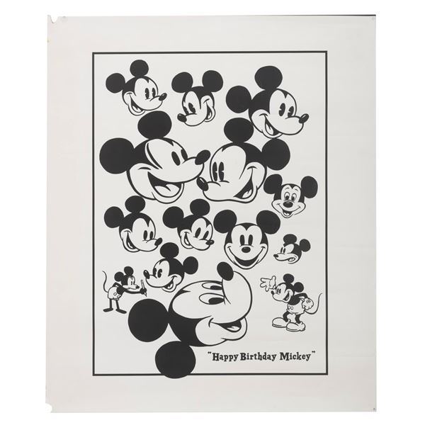 A Happy Birthday Mickey Poster.