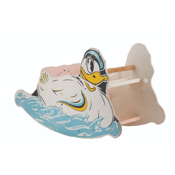 A Donald Duck Wood Rocker Toy.