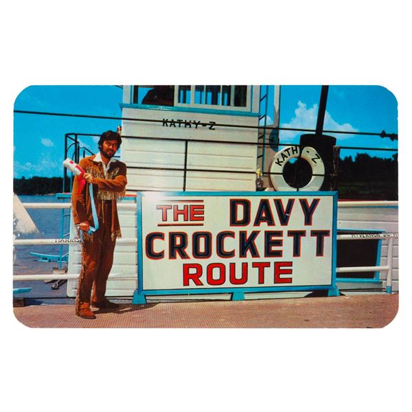 A Davy Crockett Fess Parker Postcard.