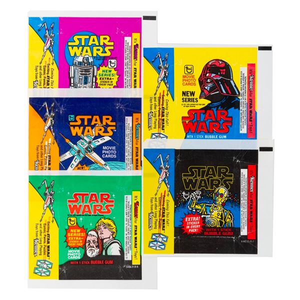 A Set of "Star Wars" Trading Cards Series 1-5 Wrappers.