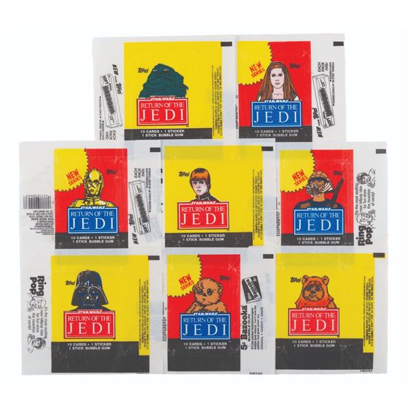 A Complete Set of "Return of the Jedi" Trading Card Wrappers.