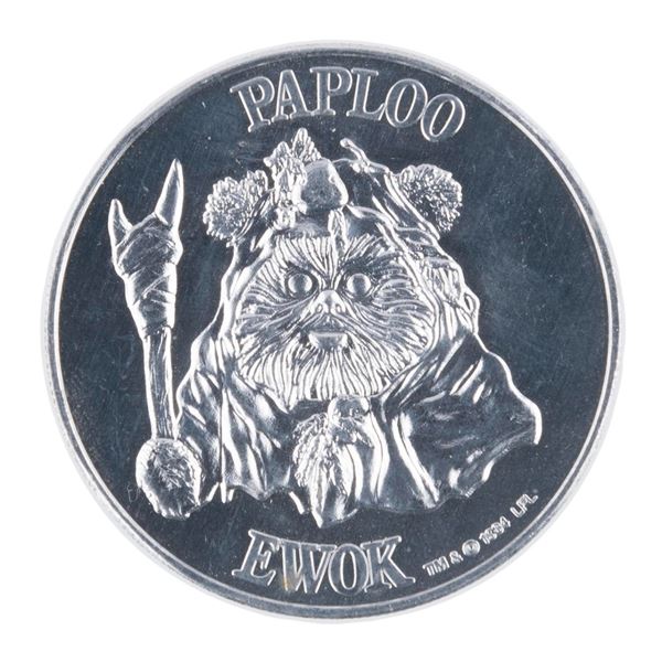 A Paploo Ewok Power of the Force Collector Coin.