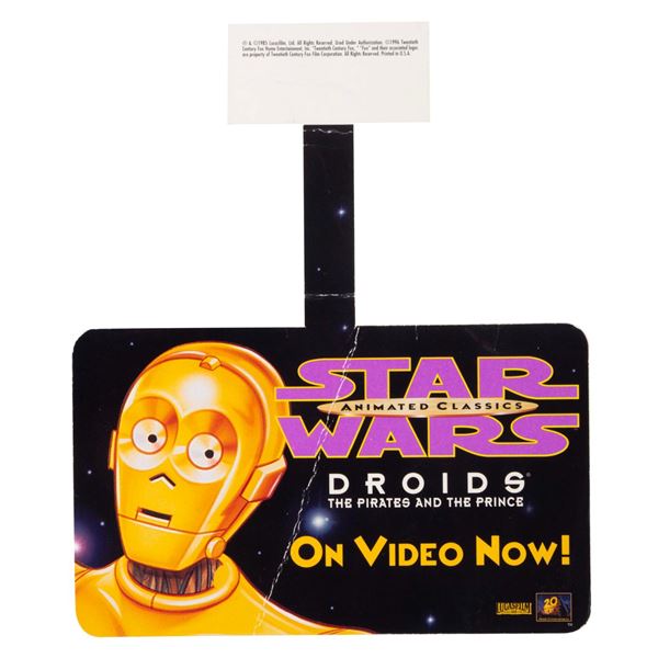 A Star Wars "Droids" Video Store Display Tag.