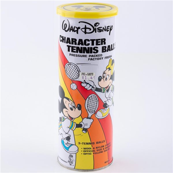 A Can of Mickey & Minnie Character Tennis Balls.