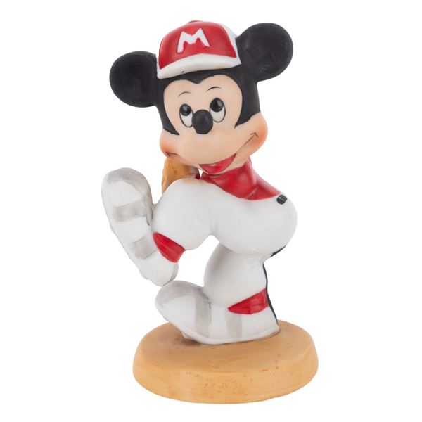 A Bisque Mickey Mouse Baseball Figure.