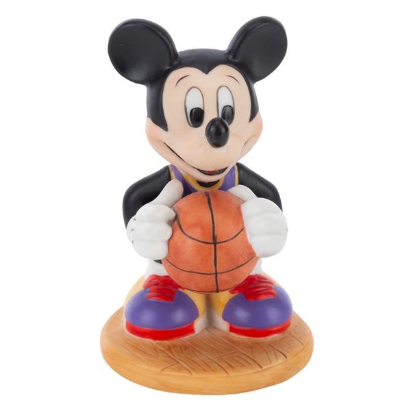 A Bisque Mickey Mouse Basketball Figure.