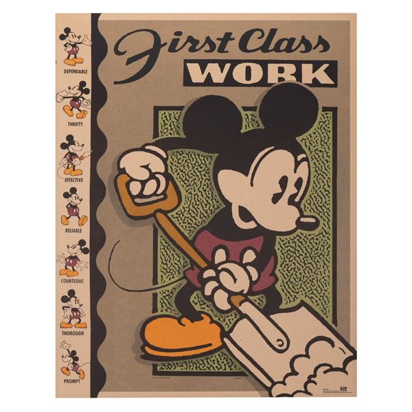 A Rare Mickey Mouse  First Class Work  Poster.