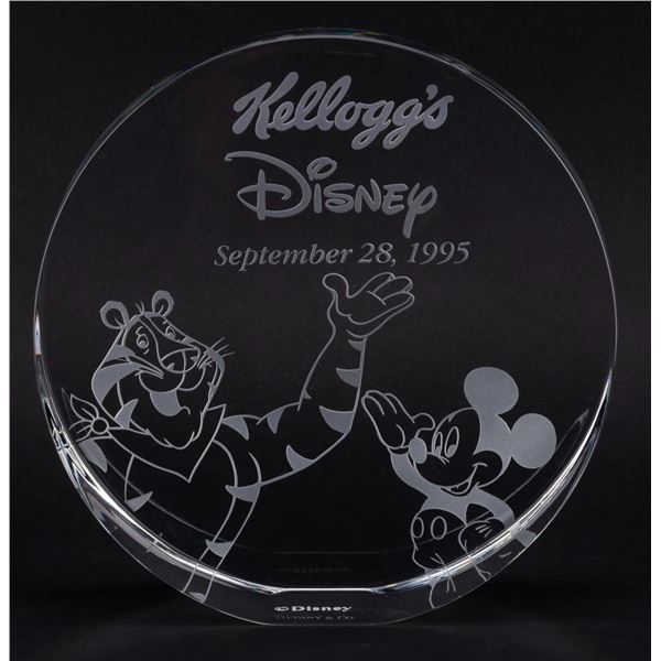 A Disney & Kellogg's Crystal Paperweight.