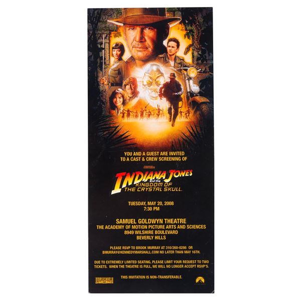 An  Indiana Jones and the Kingdom of the Crystal Skull  Preview Ticket.