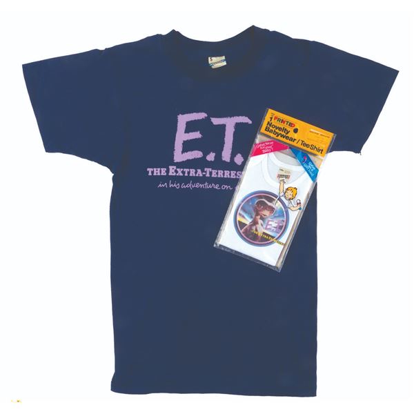 An "E.T." Child T-Shirt and Baby Shirt.