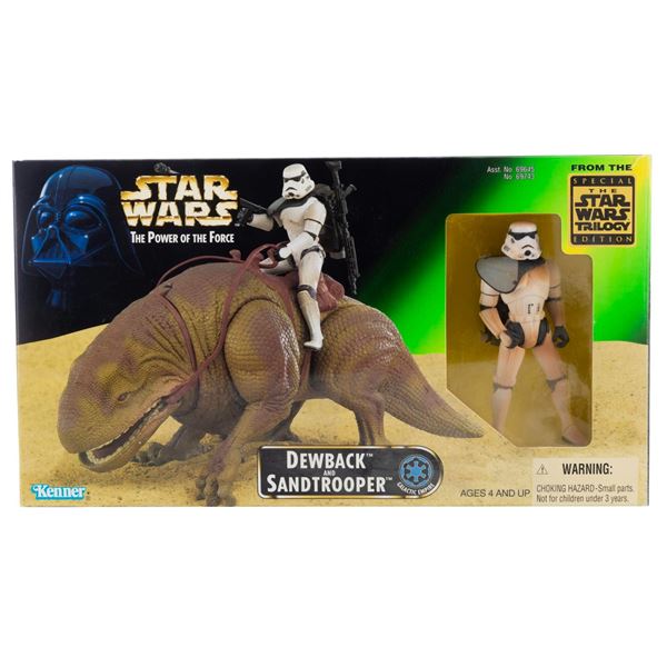 A Star Wars Dewback and Sandtrooper Figure Set.