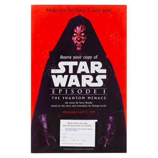 A Star Wars: The Phantom Menace Novelization Release Store Display.