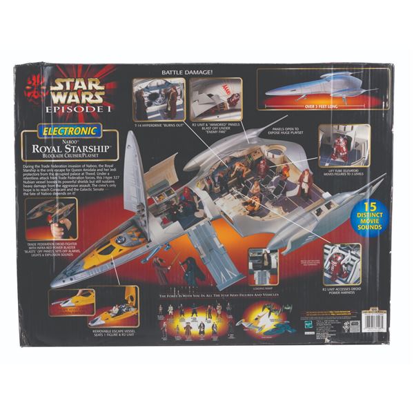 A Star Wars Episode I Electronic Naboo Royal Starship Playset.