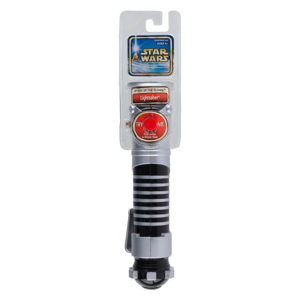 An "Attack of The Clones" Lightsaber Toy.