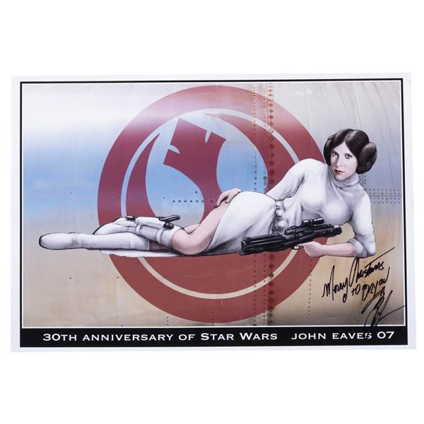 A Signed "Star Wars" 30th Anniversary Leia Print.