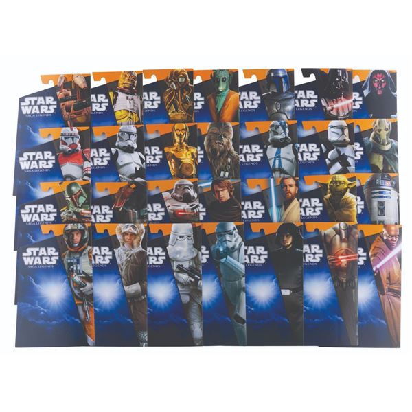 A Set of Star Wars Saga Legends Cardbacks.