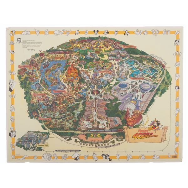 A Rare Corrected 1995 Disneyland Souvenir Map.