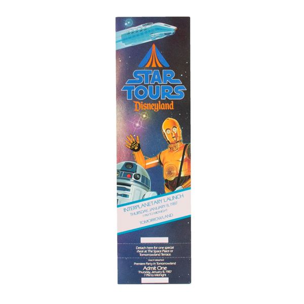A Star Tours Premiere Party Unused Sample Ticket.