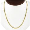 Image 7 : Italian Solid 14K Yellow Gold 17" 3.2mm Flat Polished Rope Link Chain Necklace
