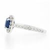 Image 6 : NEW Platinum 1.89 ctw GIA NO HEAT Cushion Blue Spinel Brilliant Diamond Halo Rin