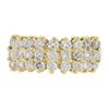 Image 4 : Solid 14K Yellow Gold 1.25 ctw Round Brilliant Cut Diamond Pyramid 3 Row Band Ri