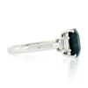 Image 6 : Platinum GIA Octagonal Greenish Blue NO HEAT Sapphire & Diamond 3 Stone Ring