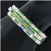 Image 4 : Set of 3 Vintage Handmade Silver Inlaid Turquoise Open Hinged Bangle Bracelet