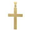 Image 3 : Vintage 14K Yellow Gold Grooved w/ Polished Finish Center Simple Cross Pendant