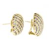 Image 4 : 14k Yellow Gold 4.14 ctw Channel Set Diamond Covered Cushion Shape Button Earrin