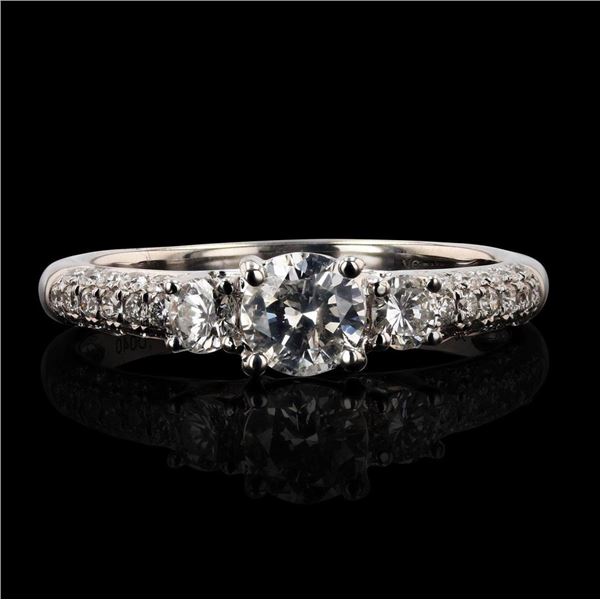 0.40 ctw CENTER Diamond 18K White Gold Ring (0.80 ctw Diamonds)