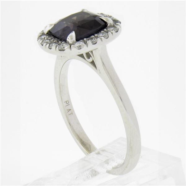 NEW Platinum 2.35 ctw GIA Graded Ceylon Alexandrite & Diamond Halo Engagement Ri