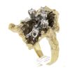Image 8 : Vintage 14k TT Gold .30 ctw Diamond Textured Floral Nugget Statement Cocktail Ri