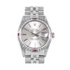 Image 2 : Rolex Mens Stainless Steel 36MM Silver Index Diamond And Ruby Datejust With Role