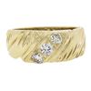 Image 6 : Vintage Men's 10K Rosy Yellow Gold .50 ctw Diamond Textured & Polished Band Ring