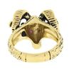 Image 7 : Vintage 14k Gold Detailed Textured 3D Rams Head w/ Pave Set Ruby Eyes Ring