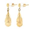 Image 3 : Vintage 14K Yellow Gold Puffed Textured Polished Tear Drop Dangle Earrings