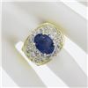 Image 4 : Estate 18K Gold 10.72 ctw GIA Oval Sapphire & Diamond Statement Cocktail Ring