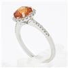 Image 9 : NEW 14K White Gold 2.33 ctw Round Spessartite Garnet Solitaire & Diamond Halo Ri