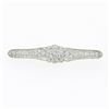 Antique Art Deco Platinum 4.04 ctw Old European Diamond Filigree Bar Pin Brooch