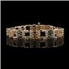 12.97 ctw Multi-Color Sapphire and 1.08 ctw Diamond 14K Yellow Gold Bracelet