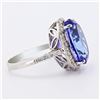Image 3 : 13.24 ctw Tanzanite and 0.60 ctw Diamond 18K White Gold Ring