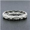 Image 5 : Antique Platinum 0.15 ctw Diamond Alternated Marquise & Square Eternity Band Rin