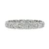 Image 7 : Antique Platinum 0.15 ctw Diamond Alternated Marquise & Square Eternity Band Rin