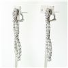 Image 5 : Platinum 14.92 ctw Round VVS G Diamond Long Dangle Drop Fiery Statement Earrings