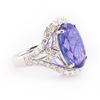 Image 1 : 12.46 ctw Tanzanite and 1.47 ctw Diamond Platinum Ring (GIA CERTIFIED)