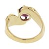 Image 6 : 14k Gold Round Pink Tourmaline w/ 0.30 ctw Diamond Channel Accents Bypass Ring