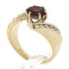 Image 7 : 14k Gold Round Pink Tourmaline w/ 0.30 ctw Diamond Channel Accents Bypass Ring