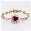 Image 1 : 5.19 ctw Ruby and 5.18 ctw Diamond 14K Yellow Gold Bracelet