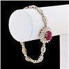 Image 3 : 5.19 ctw Ruby and 5.18 ctw Diamond 14K Yellow Gold Bracelet