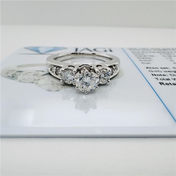0.86 ctw Diamond 14KT White Gold Trinity Engagement Ring